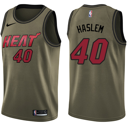 Nike Heat #40 Udonis Haslem Green Salute to Service NBA Swingman Jersey ...