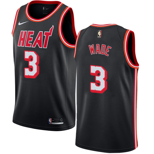 Nike Heat #3 Dwyane Wade Black NBA Swingman Hardwood Classics