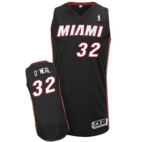 Heat #32 Shaquille O'Neal Black Throwback Stitched NBA Jersey | Cheap ...